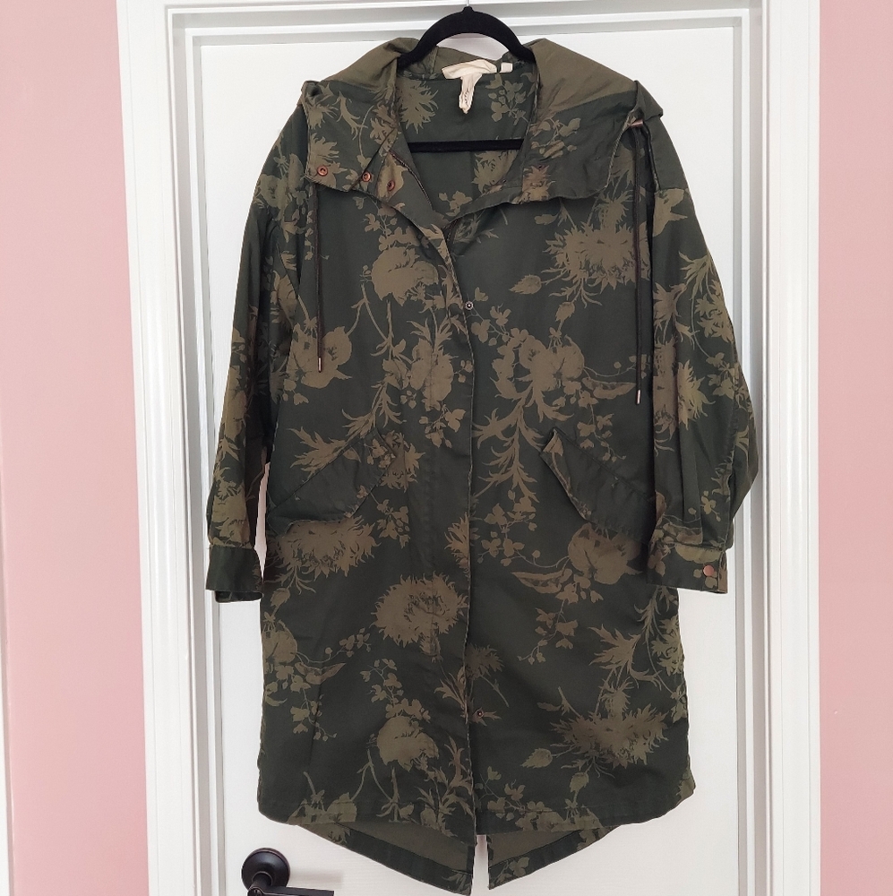H&M Green Trench Coat Military-Inspired